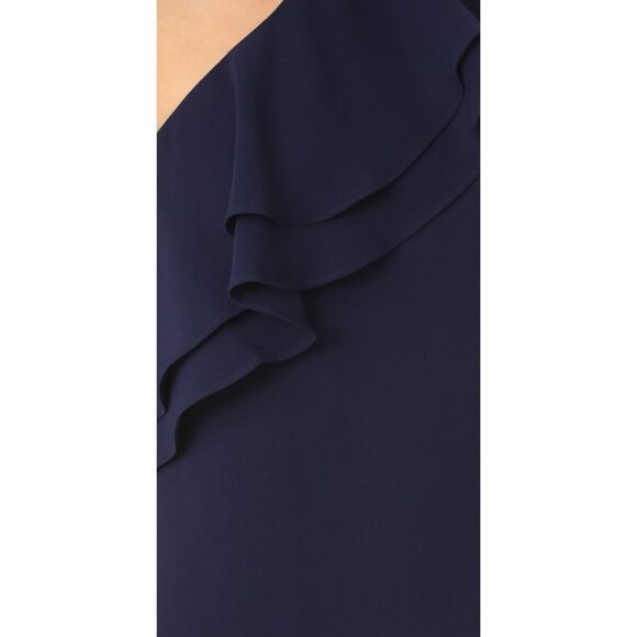 New! SHOSHANNA Women's Ruffled One-Shoulder Bond Dress Navy Blue Size 12 - Picture 5 of 9